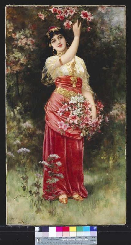 Ein orientalisches Blumenmädchen. à Emile Eisman Semenowsky