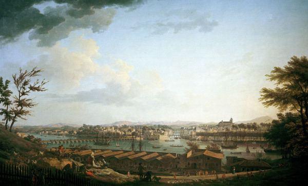 Bayonne, View / Painting by J. Vernet à Horace Vernet