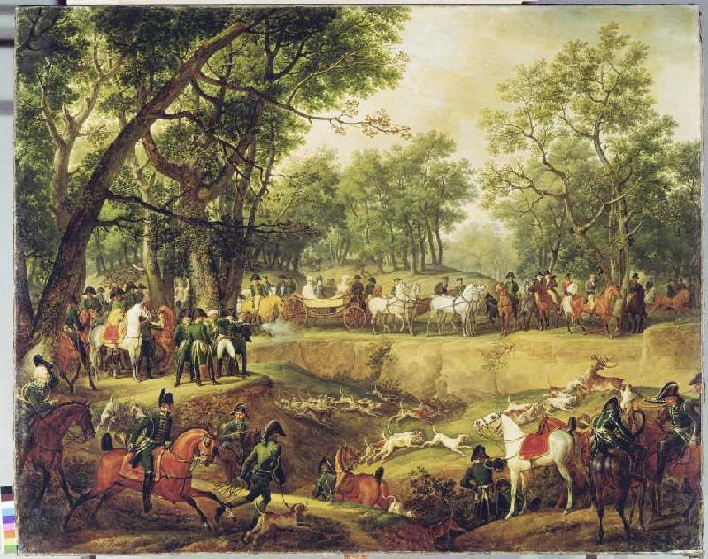 Napoléon Bonaparte sur la chasse dans la forêt des Compiegne à Horace Vernet