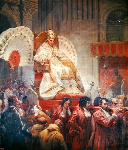Pope Pius VIII (1761-1830) in St. Peter's on the Sedia Gestatoria à Horace Vernet