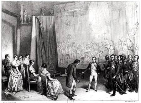 Napoleon I (1769-1821) Visiting the Studio of David (1748-1825), 4th January 1808 à Emile Lassalle