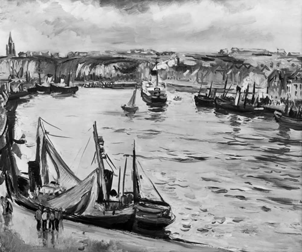 Harbour of Dieppe, France, painting by Othon Friesz, 1930 à Emile Othon Friesz