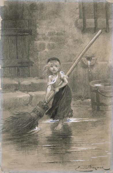 Cosette. Illustration from Les Misérables by Victor Hugo à Emile Antoine Bayard