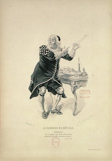 Dr Bartolo, from the opera ''The Barber of Seville'' à Emile Antoine Rossini Bayard