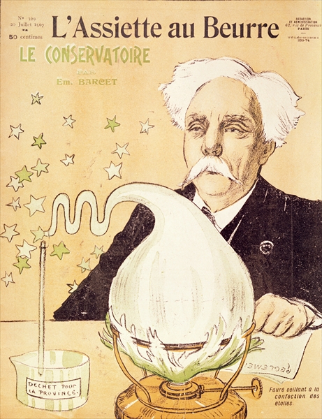 Caricature of Gabriel Faure (1845-1924) creating stars, from ''l''Assiette au Beurre'', 20th July 19 à Emmanuel Barcet