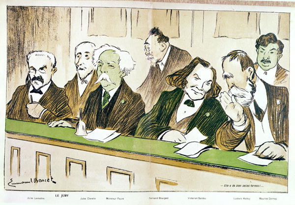 Caricature of Gabriel Faure (1845-1924) presiding over the Jury du Conservatoire, from ''l''Assiette à Emmanuel Barcet