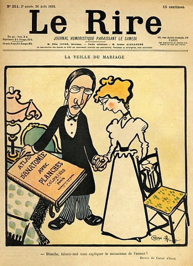 The day before the wedding, cartoon from the cover of ''Le Rire'', 26th August 1899 à Emmanuel Poire Caran D'Ache