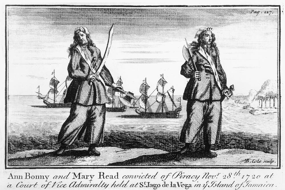 Ann Bonny and Mary Read convicted of piracy November 28th 1720 at a court of Vice Admiralty held at  à École anglaise de peinture