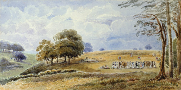 Landscape with Women Archers à École anglaise de peinture