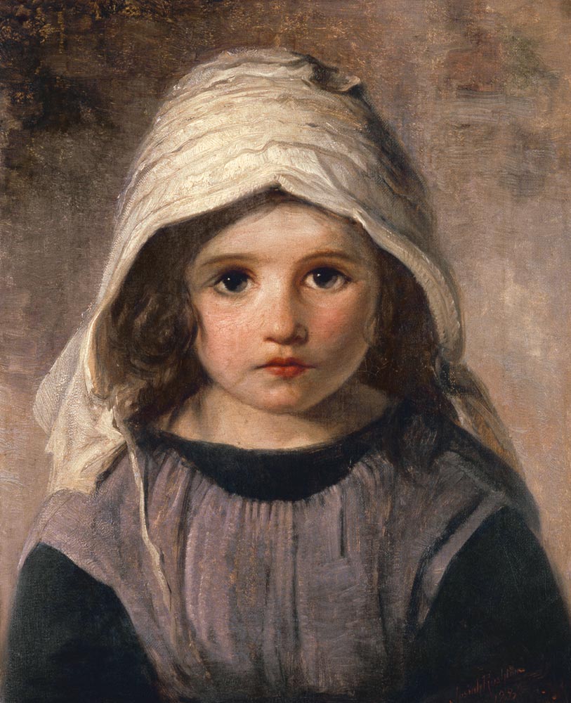 Study of a Girl in a Bonnet à École anglaise de peinture