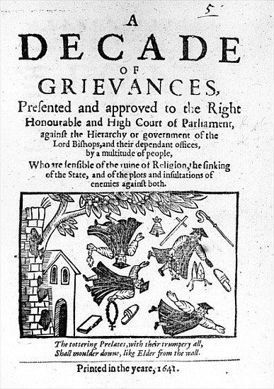 A Decade of Grievances'', Alexander Leighton''s pamphlet assaulting the institution of episcopacy à École anglaise de peinture