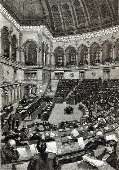 A night sitting in the Italian Chamber of Deputies, from ''Leisure Hour'' à École anglaise de peinture