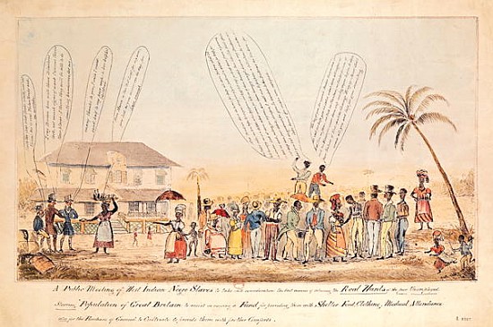 A Public Meeting of West Indian Negro Slaves à École anglaise de peinture