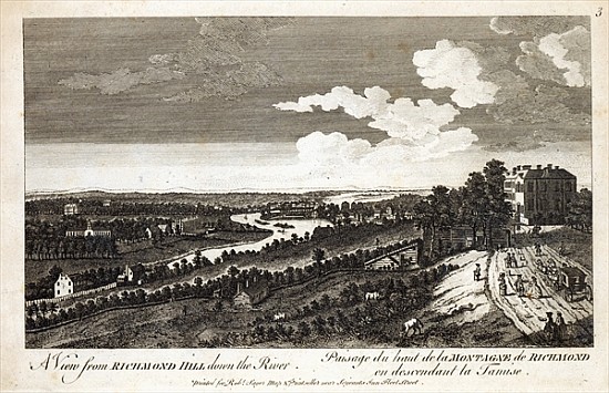 A View from Richmond Hill down the River, printed for Robert Sayer Map & Printseller, Fleet Street à École anglaise de peinture