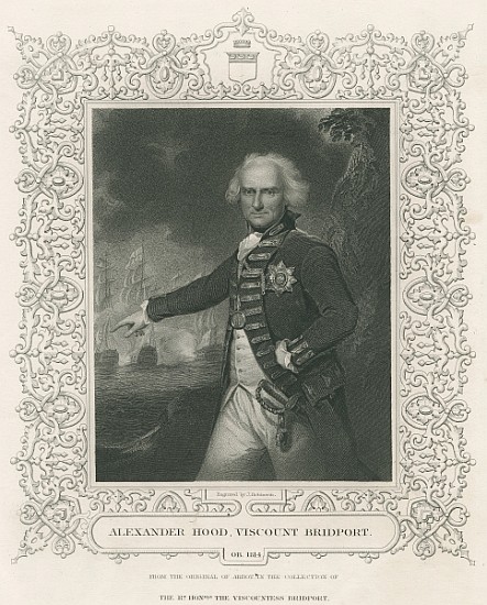 Alexander Hood, 1st Viscount Bridport, illustration from ''England''s Battles Sea and Land''Lieut. C à École anglaise de peinture