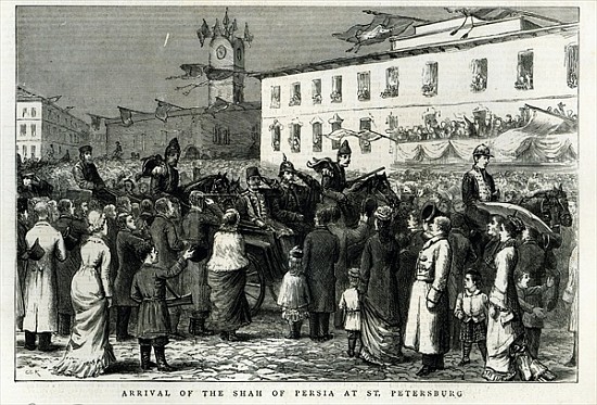 Arrival of the Shah of Persia at St. Petersburg, from ''The Graphic'', June 8th 1878 à École anglaise de peinture