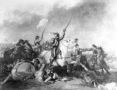The Battle of Marston Moor à École anglaise de peinture