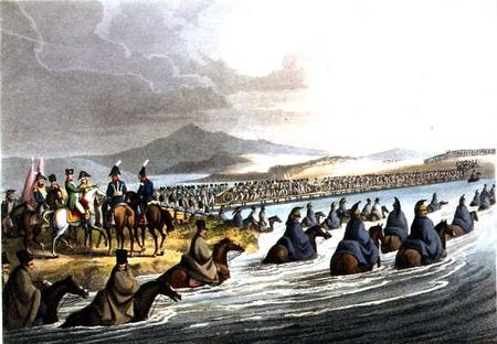 The Boasted Crossing of the Niemen at the Opening of the Campaign in 1812 by N. Bonaparte, from a dr à École anglaise de peinture