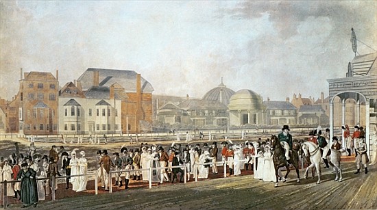 Brighton: The Old Pavilion and Steyne ; engraved by Charles Richards à École anglaise de peinture