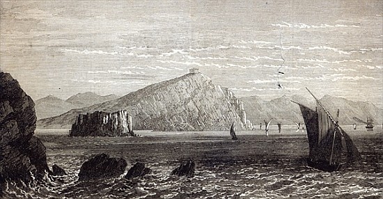Cape Colonna, with ruins of the Temple of Minerva, coast of Greece, from ''The Illustrated London Ne à École anglaise de peinture