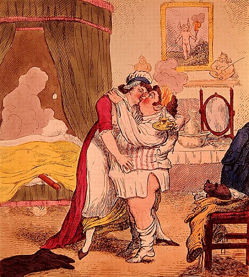 Caricature satirising the relationship of Charles James Fox and Elizabeth Armistead à École anglaise de peinture