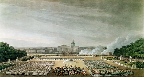 Ceremony of the Te Deum the Allied Armies in Louis XV Square, Paris, on 10th April 1814 à École anglaise de peinture