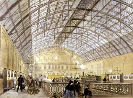 Charing Cross Station, engraved by the Kell Brother à École anglaise de peinture