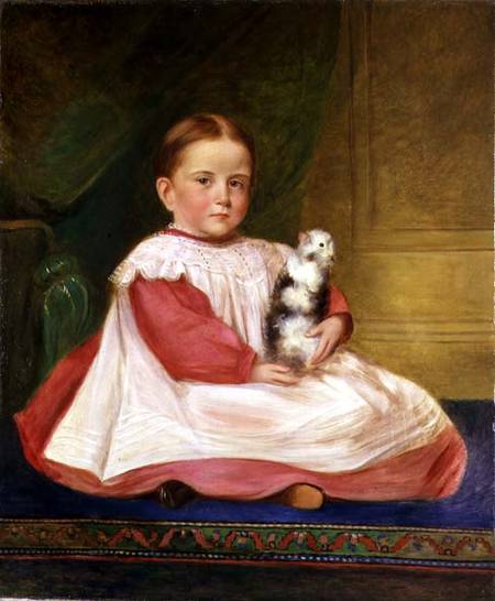 Child with guinea pig à École anglaise de peinture