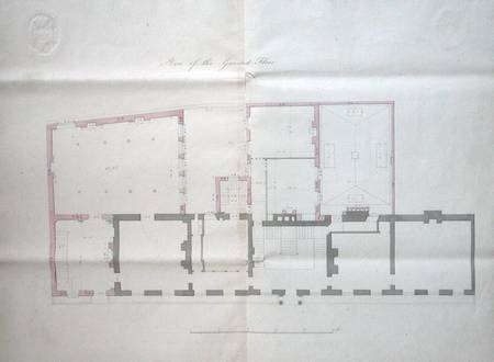 Contract drawing for the ground floor of the Royal Institution à École anglaise de peinture