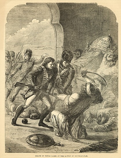 Death of Tippoo Sahib at the Battle of Seringapatam à École anglaise de peinture
