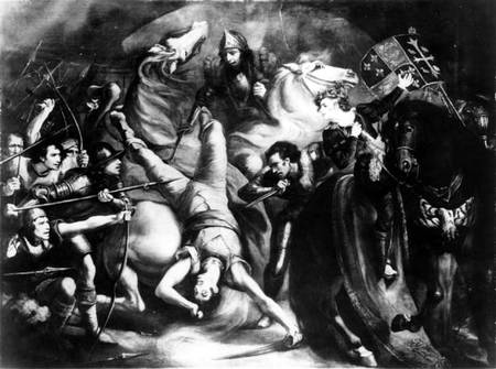 Death of Wat Tyler (d.1381)  (b&w photo) à École anglaise de peinture