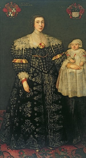 Double Portrait of Mary, Lady Bowes, Aged 24, and her Eldest Son, Thomas à École anglaise de peinture
