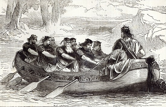 Edgar the Pacific being rowed down the River Dee Eight Tributary Princes, illustration from ''Cassel à École anglaise de peinture