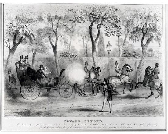 Edward Oxford''s attempt to assasinate Queen Victoria, 10th June 1840 à École anglaise de peinture