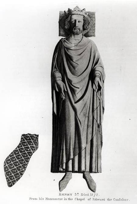 Effigy of King Henry III (1207-72) from his monument in the Chapel of Edward the Confessor à École anglaise de peinture