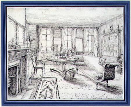 An English Regency country house interior à École anglaise de peinture