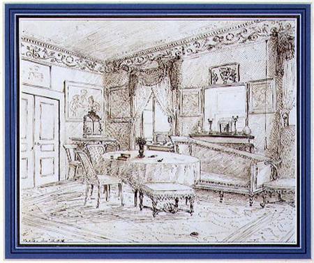 An English Regency salon interior, London à École anglaise de peinture