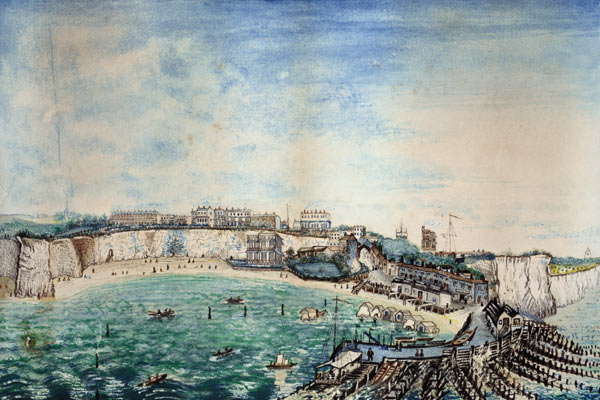 View of the Beach and Harbour at Broadstairs, Kent à École anglaise de peinture