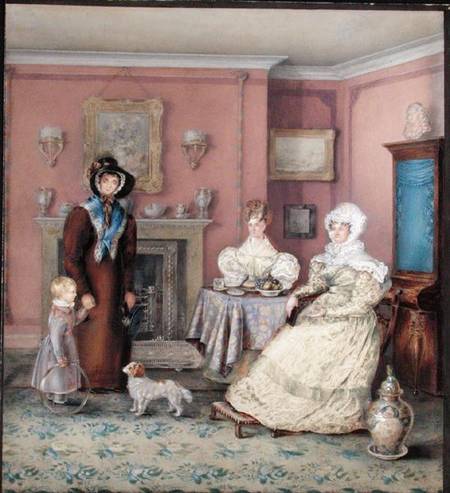 An English William IV Sitting Room in Late Summer à École anglaise de peinture