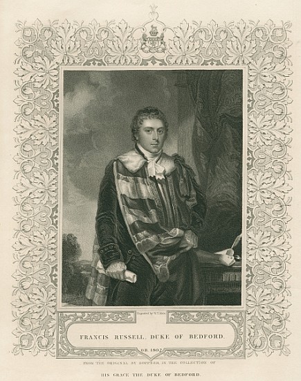 Francis Russell (1765-1802) 5th Duke of Bedford; engraved by W. T. Mote à École anglaise de peinture