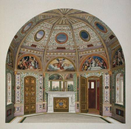 Fresco decoration in the Summer House of Buckingham Palace, from 'The Decorations of the Garden Pavi à École anglaise de peinture