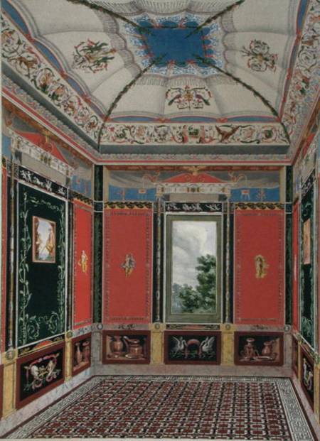 Fresco decoration in the Summer House of Buckingham Palace, from 'The Decorations of the Garden Pavi à École anglaise de peinture