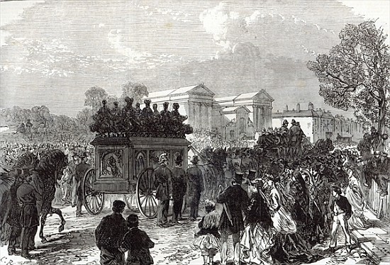 Funeral of Sergeant Brett, the Police Officer killed the Fenians at Manchester, from ''The Illustrat à École anglaise de peinture