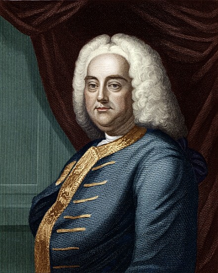 George Frederic Handel; engraved by Thomson  à École anglaise de peinture
