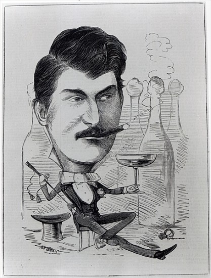 George Leybourne, The Original ''Champagne Charlie'', illustration from ''The Entr''acte'', August 2 à École anglaise de peinture