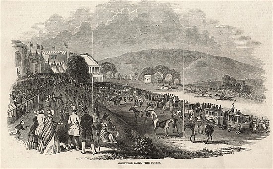 Goodwood Races: the Course, from ''The Illustrated London News'', 1st August 1846 à École anglaise de peinture