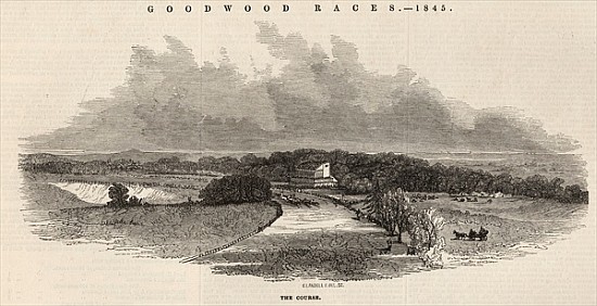 Goodwood Races: the Course, from ''The Illustrated London News'', 2nd August 1845 à École anglaise de peinture