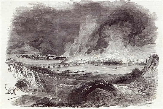 Great Fire at Pittsburgh, from The Illustrated London News, 17th May 1845 à École anglaise de peinture