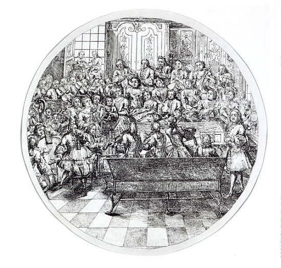 Handel conducting an oratorio, c.1740 à École anglaise de peinture