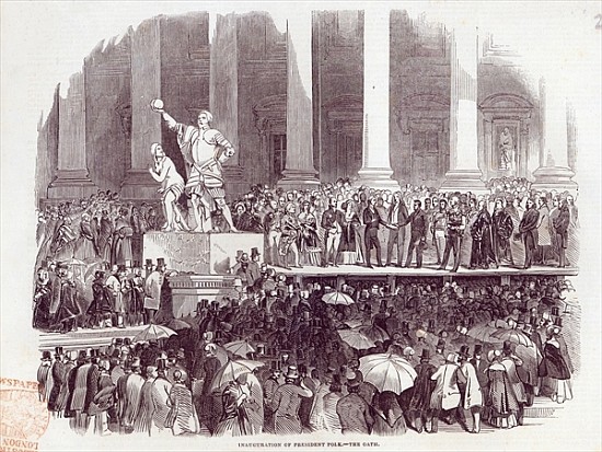 Inauguration of President Polk: The Oath, from ''The Illustrated London News'', 19th April 1845 à École anglaise de peinture